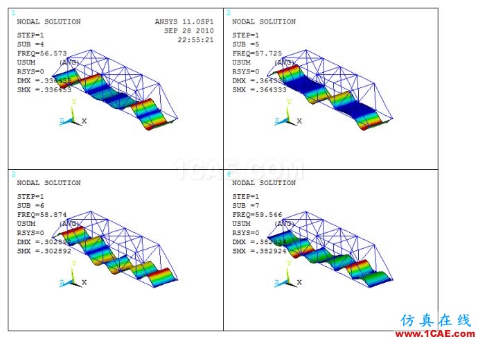 ansys 同時顯示多階模態