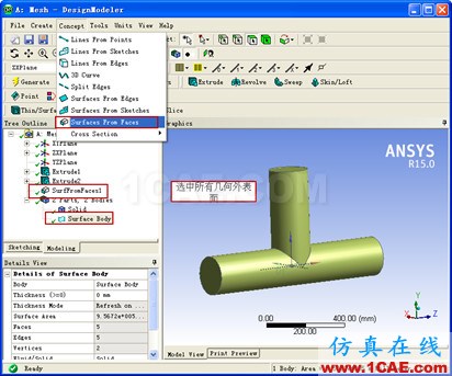 Workbench平臺幾何實體中的面網格導入ACTRANActran仿真分析圖片3