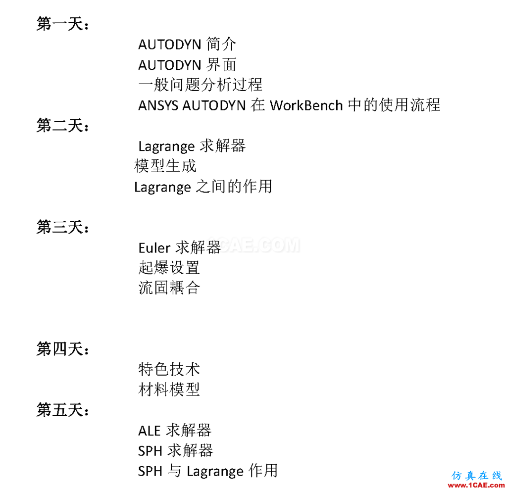 ANSYS AUTODYN官方教材，5天基礎培訓，實例詳講，共享優質學習資源ansys培訓的效果圖片2