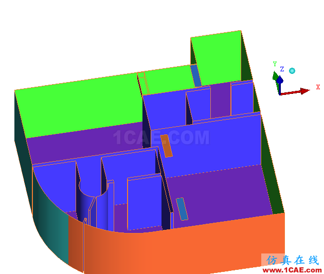 房間3D.png 【CFD】酒店套房室內(nèi)空調(diào)流場溫度場分析fluent培訓(xùn)的效果圖片2